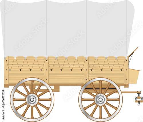 Wild west wagon vector illustration 