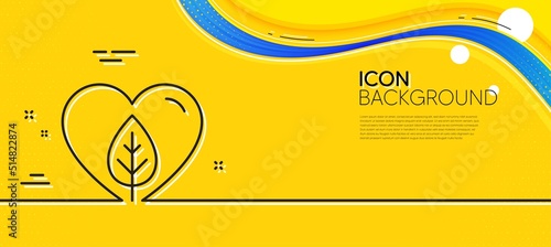 Local grown line icon. Abstract yellow background. Organic tested sign. Fair trade symbol. Minimal local grown line icon. Wave banner concept. Vector