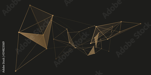 Technological background from polygons and lines.Molecule structure and communication.Technology banner.Vector illustration