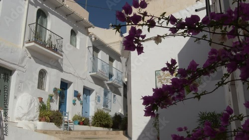 Typical andalusian white street in Frigiliana, Spain