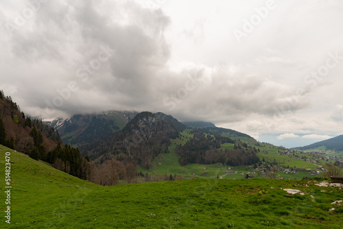 Rural field in an alpine region in Alt Saint Johann in Switzerland