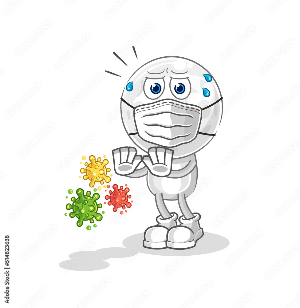 Obraz premium golf head refuse viruses cartoon. cartoon mascot vector