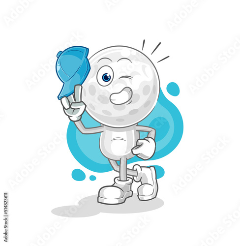 golf head young boy character cartoon