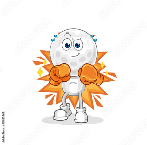golf head boxer character. cartoon mascot vector