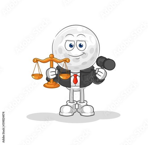 golf head lawyer cartoon. cartoon mascot vector