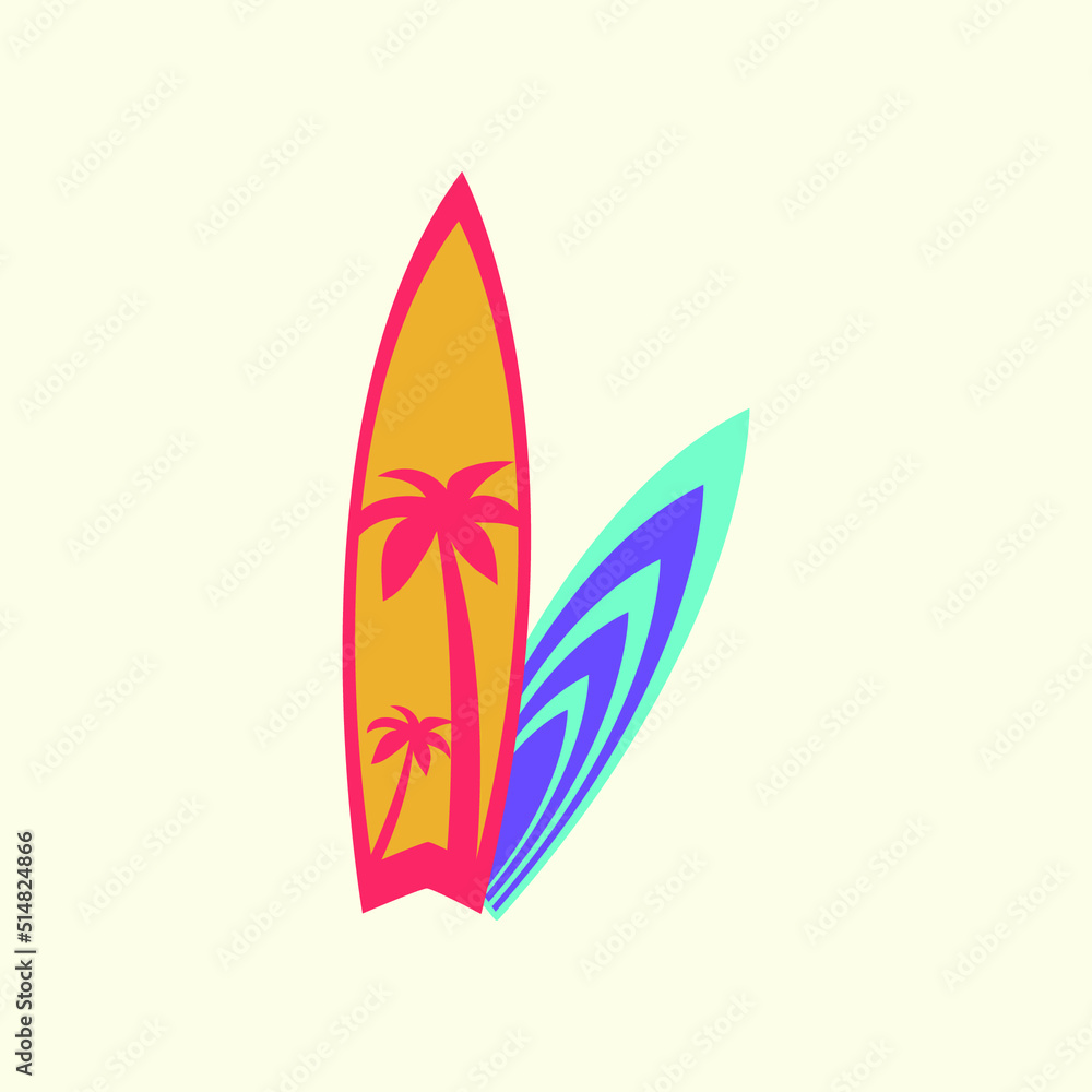 Surfboard. Surf. Vector illustration with isolated background. Summer illustration. Print for textiles. Surfboard. Surf. Vector illustration with isolated background. Summer illustration. Print for textiles.