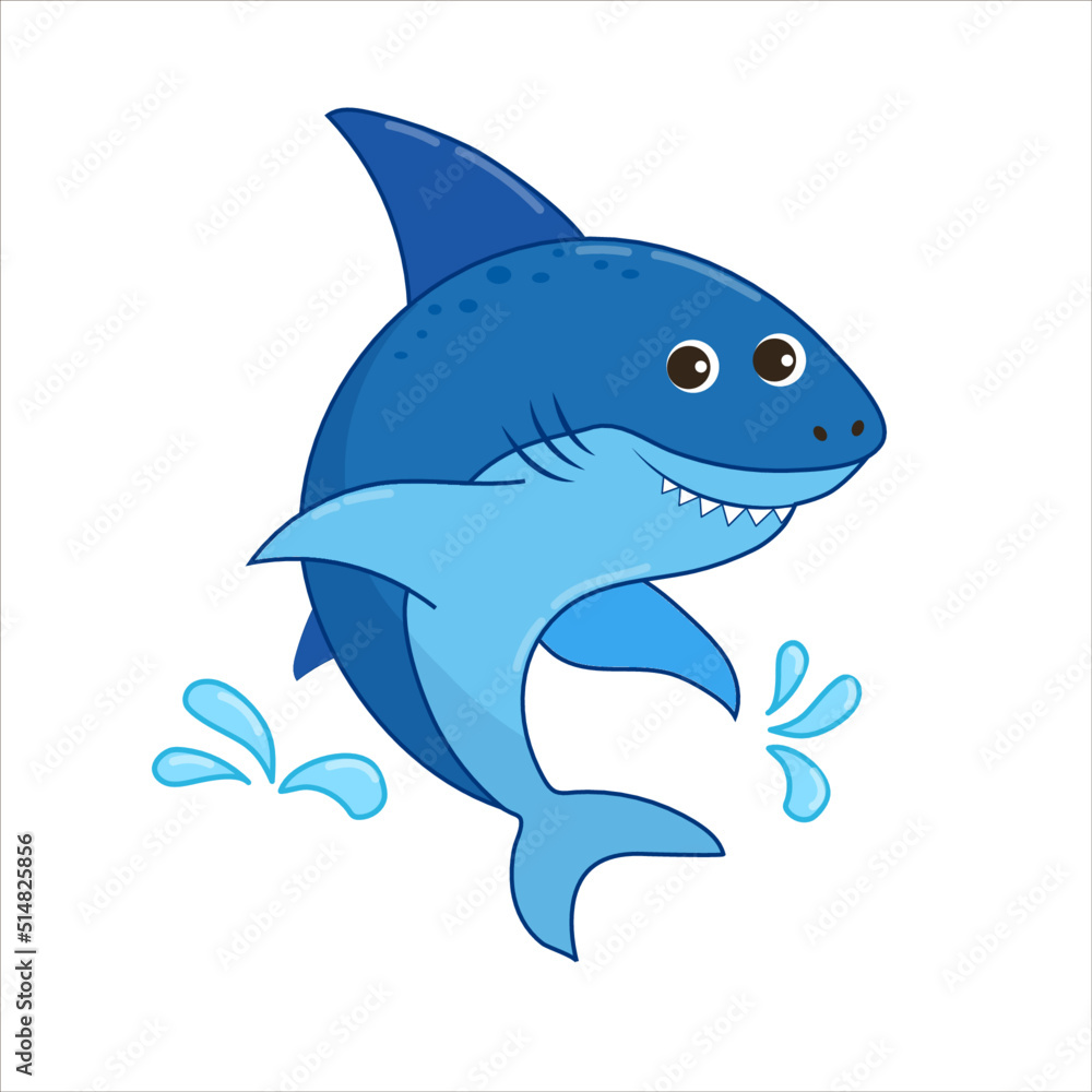 Obraz premium funny sea animal isolated on transparent background. vector illustration