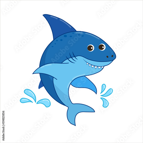 funny sea animal isolated on transparent background. vector illustration