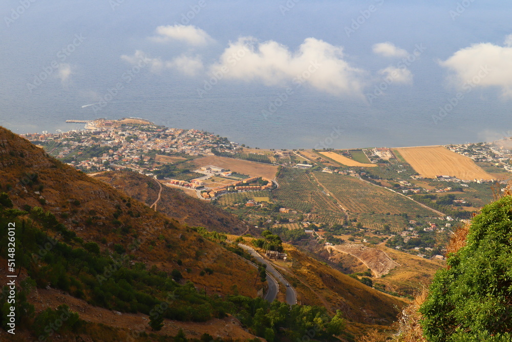 Panorama view from mount Erice, Sicily (Italy)