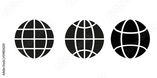 Vector Set of Earth instances - globes