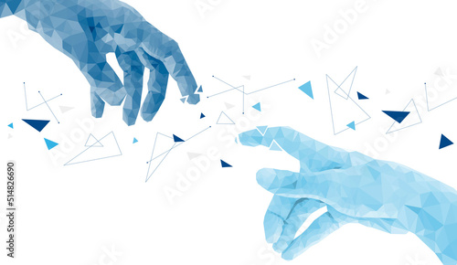mani, dita, metaverso, genesi, realtà virtuale