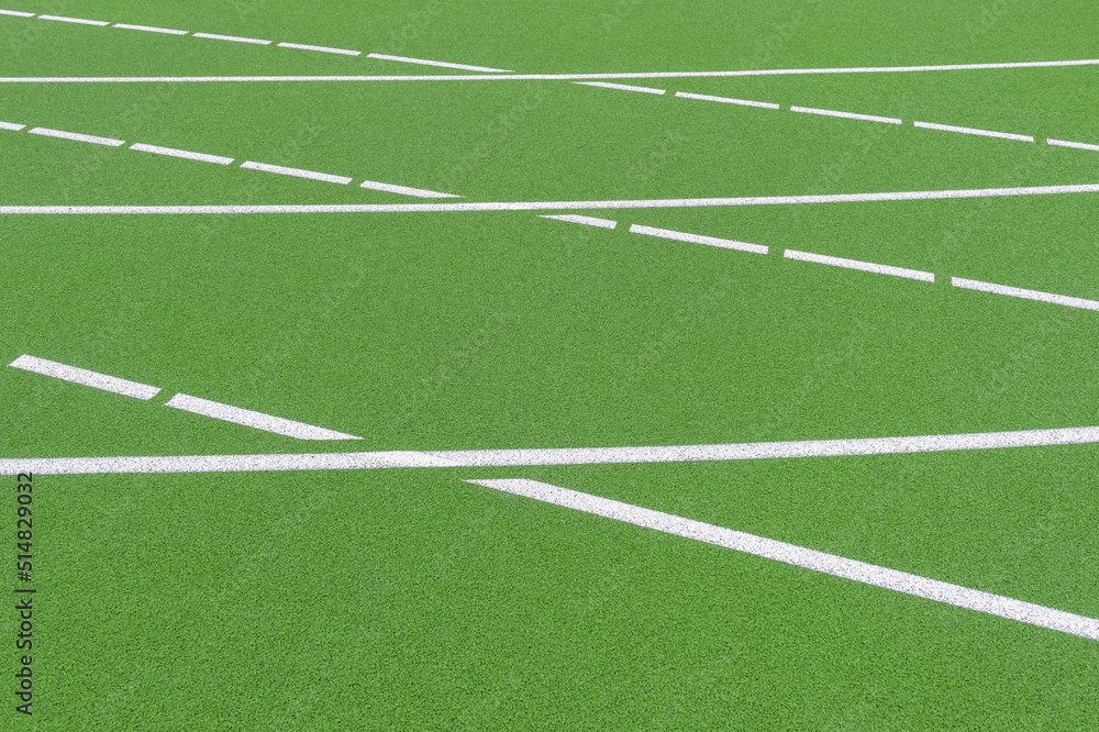 Track and field lanes. Running lanes at a track and field athletic center. Horizontal sport theme poster, greeting cards, headers, website and app