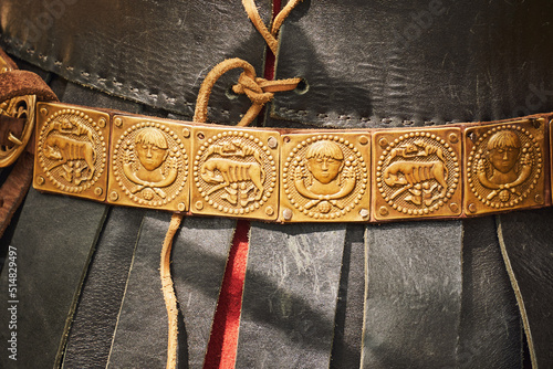 Εκτύπωση καμβά Ancient Roman vintage leather warrior clothing and decorated belt