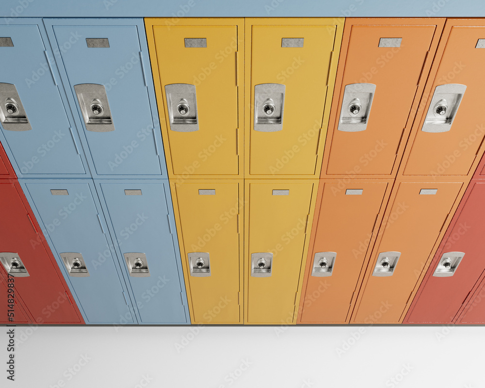 Fototapeta premium Bank Of Colorful School Lockers