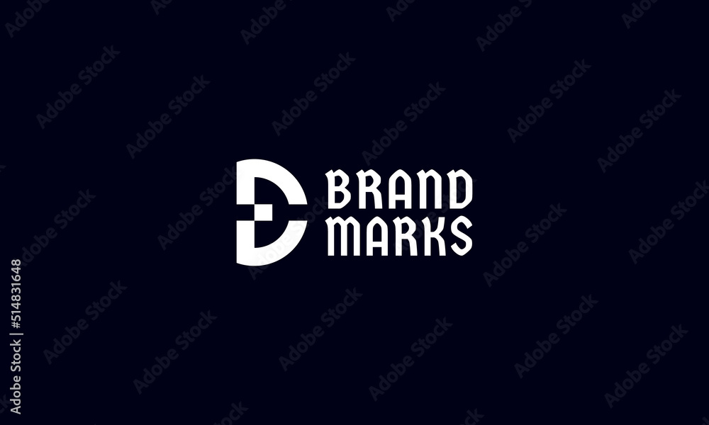 Letter D logo design template. Initial letter emblem for business identity.