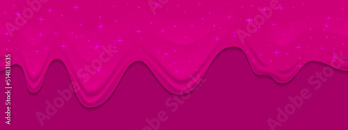 Pink dribble slime on purple background.