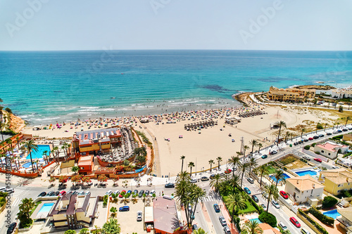 Aerial view La Zenia beach. Spain photo