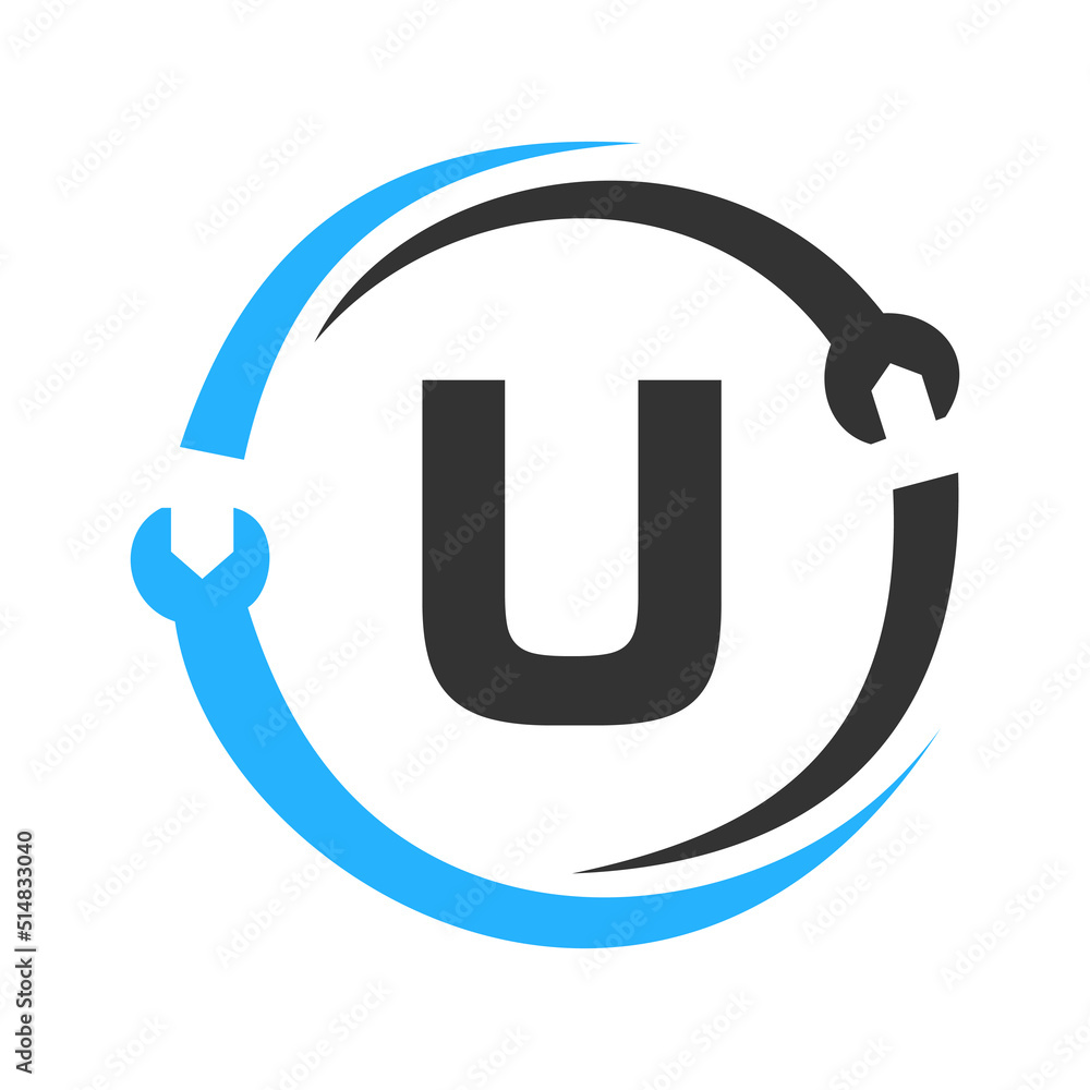 Letter U Repair Logo. Home Services Tool, Car Repair Logo Template For Business, Company and Construction Industry Letter U Repair Logo. Home Services Tool, Car Repair Logo Template For Business, Company and Construction Industry
