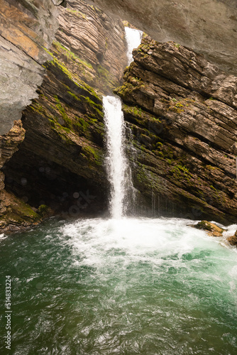 Thur waterfalls in the alps in Unterwasser in Switzerland