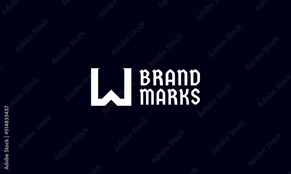 Letter W logo design template. Initial letter emblem for business identity.