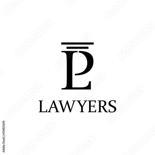Initials LP, PL Lawyer logo vector