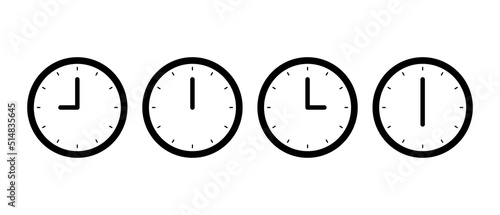三時間ごとの時計アイコンセット
