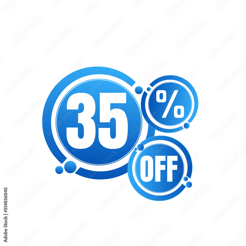 35% percent off ( OFFER), blue 3D icon design, with lots of super sale discount details. vector illustration, Thirty-five 35% percent off ( OFFER), blue 3D icon design, with lots of super sale discount details. vector illustration, Thirty-five