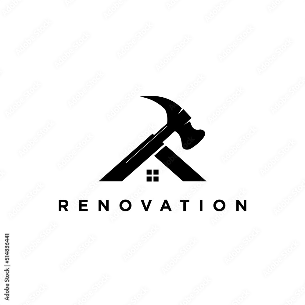 Initial Letter A, House Roof Renovation Logo Vector Initial Letter A, House Roof Renovation Logo Vector