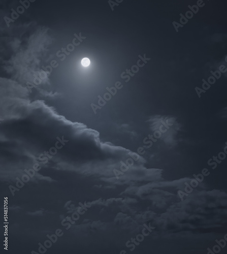 Dark blue cloud with white light sky background