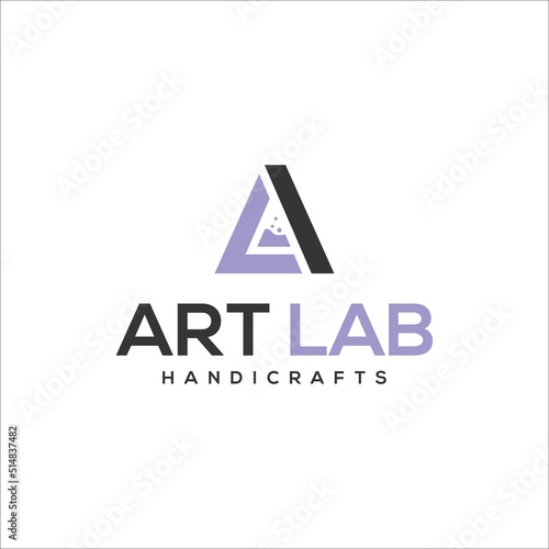 Initials AL and laboratory logo vector