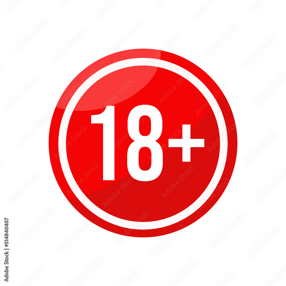 18 plus icon vector under eighteen years prohibition sign, adults only
18 plus icon vector under eighteen years prohibition sign, adults only