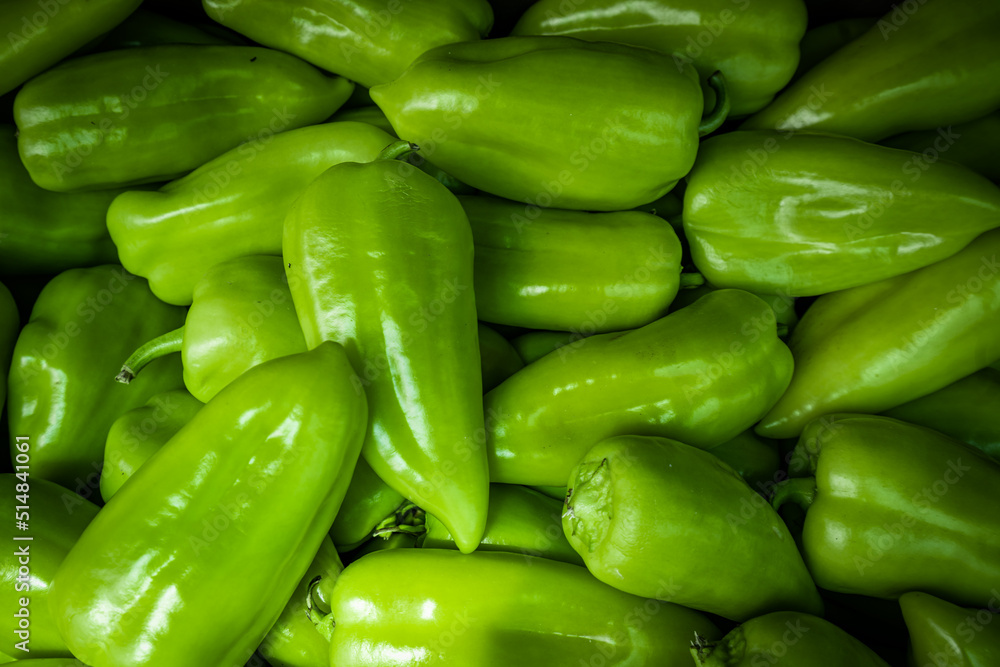 Full Frame Shot Of Green Bell Peppers Full Frame Shot Of Green Bell Peppers