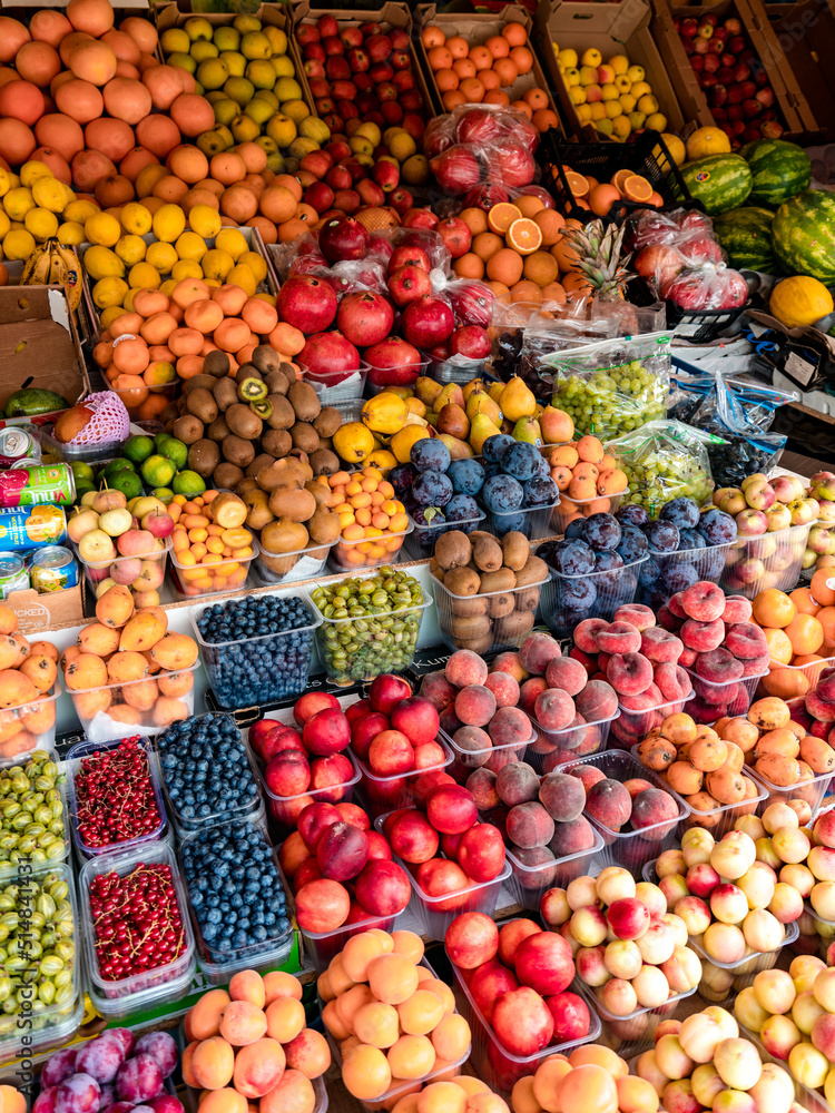 Fruits Market. Healthy natural food concept