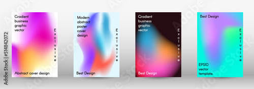 Set for liquid. Holographic abstract backgrounds.  Bright mesh blurred pattern in pink, blue, green tones.  Cover, poster, wallpaper. Colorful abstract texture. Poster design template.