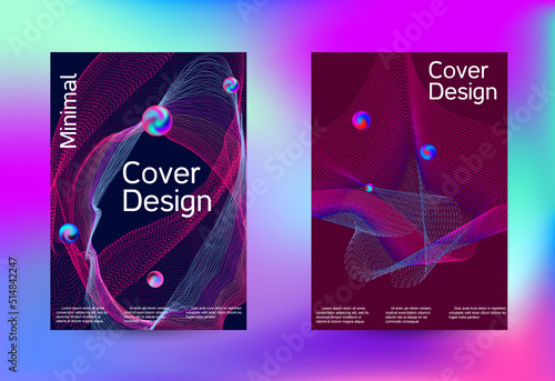 Minimum coverage of a vector. Cover design. Set of modern abstract musical backgrounds. Sound flyer for creating a fashionable cover, banner, poster, booklet...
