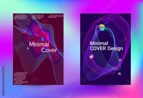 Minimum coverage of a vector. Cover design. Set of modern abstract musical backgrounds. Sound flyer for creating a fashionable cover, banner, poster, booklet...