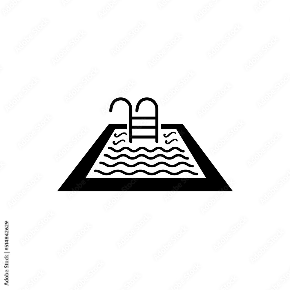swimming pool icon logo vector design template