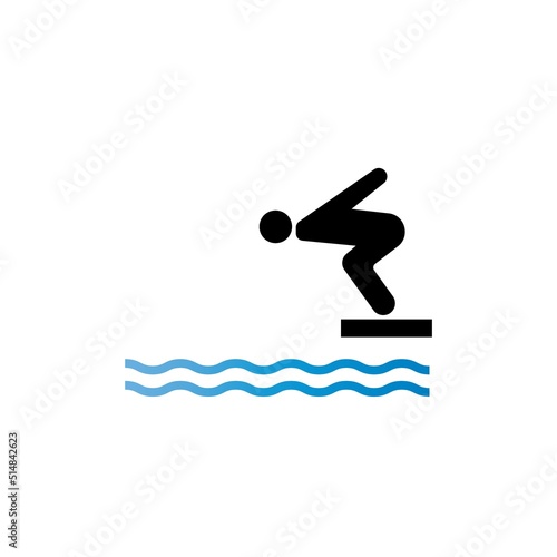 swimming pool icon logo vector design template