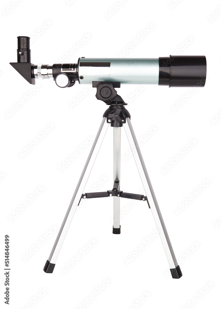 Modern telescope isolated Modern telescope isolated