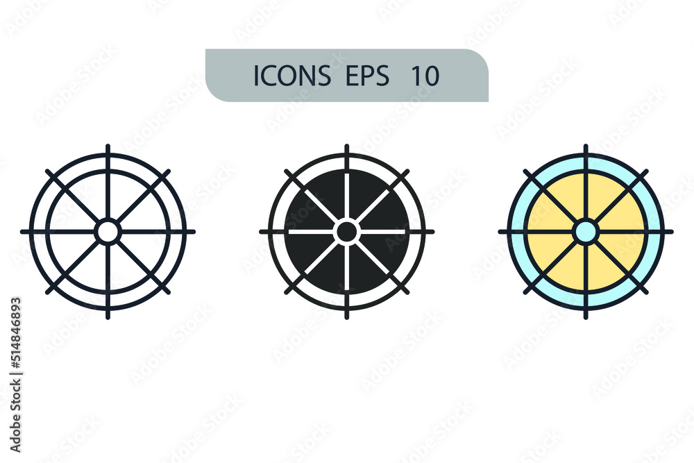 Helm icons  symbol vector elements for infographic web