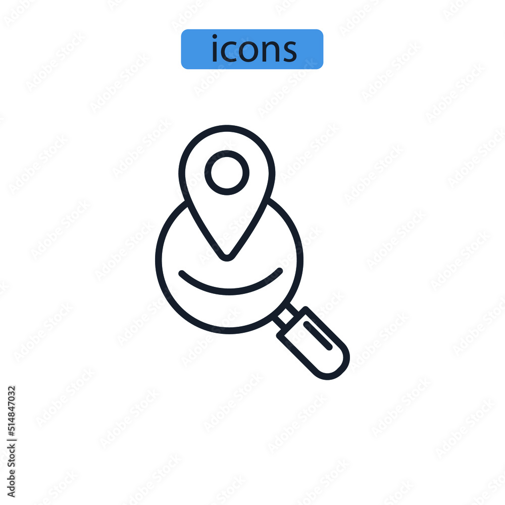 map search icons symbol vector elements for infographic web map search icons symbol vector elements for infographic web