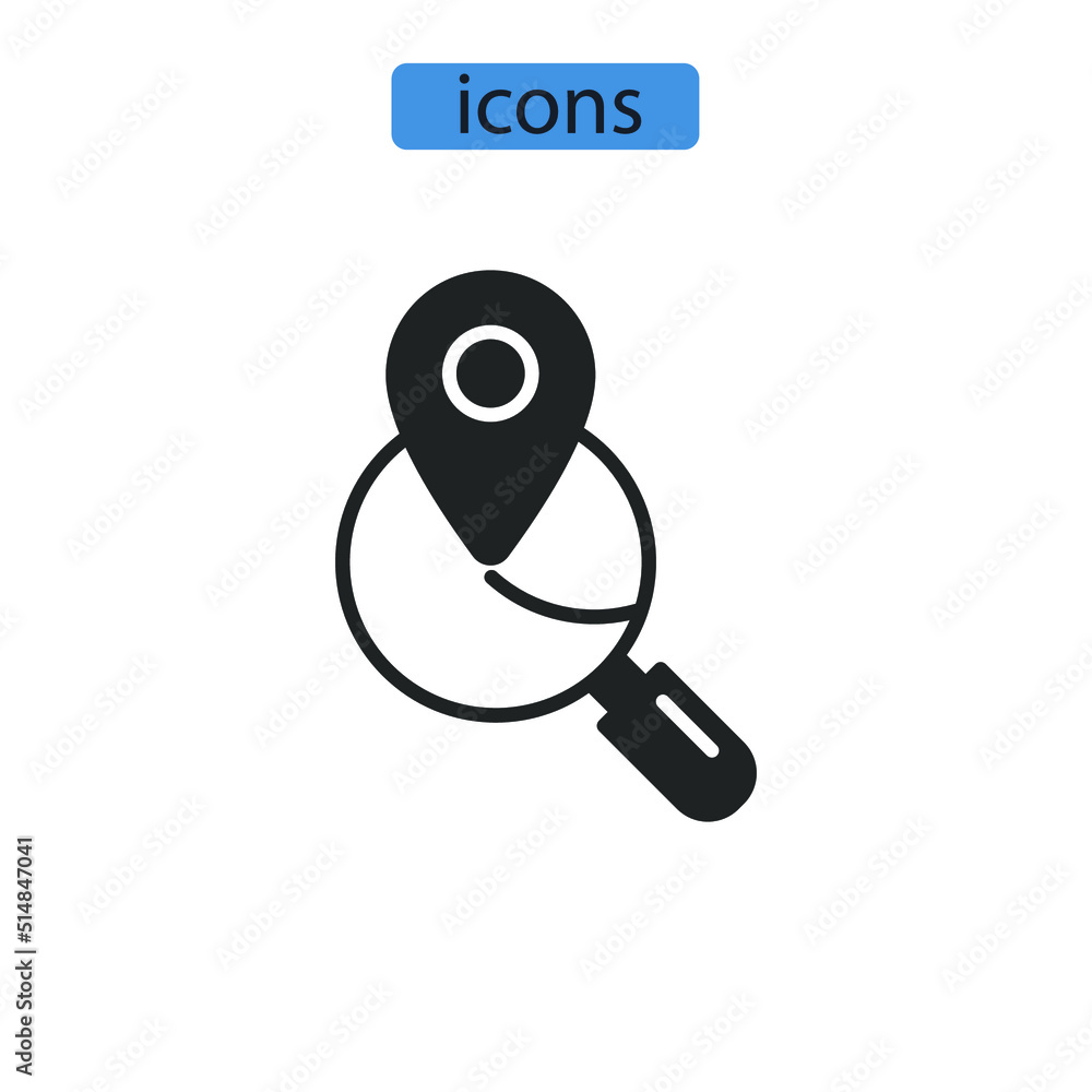 map search icons symbol vector elements for infographic web map search icons symbol vector elements for infographic web