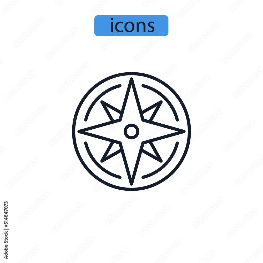 nautical chart icons symbol vector elements for infographic web nautical chart icons symbol vector elements for infographic web