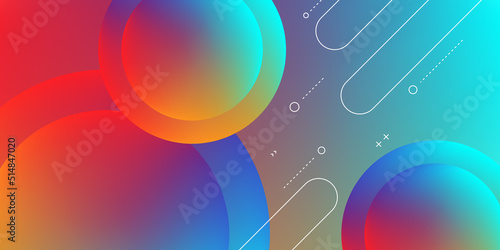 Abstract Modern Background with Retro Memphis Element and Gradient Colorful