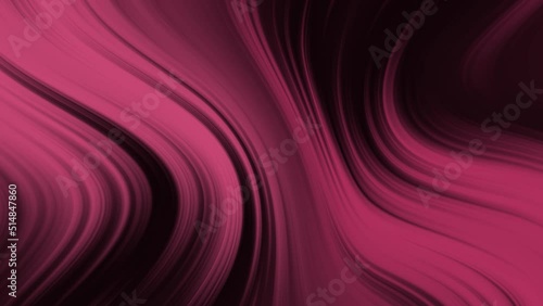 Pink slowly waving background animation on black background.