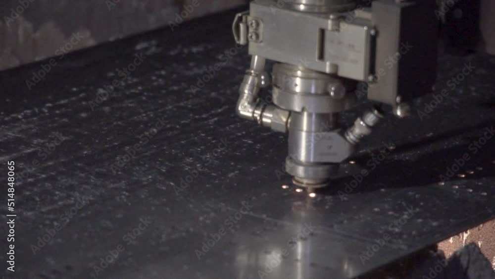 Cut Metal Material Laser Burn Closeup Shot Cut Metal Material Laser Burn Closeup Shot