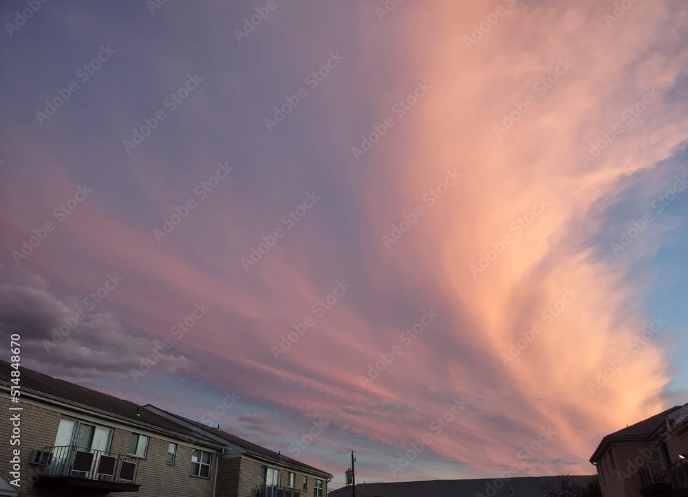 evening sky with volcano effect clouds, sky color evening sky with volcano effect clouds, sky color