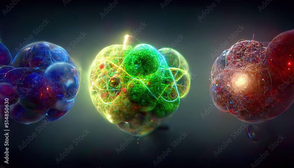 A subatomic particle is a particle which is part of an atom such as an