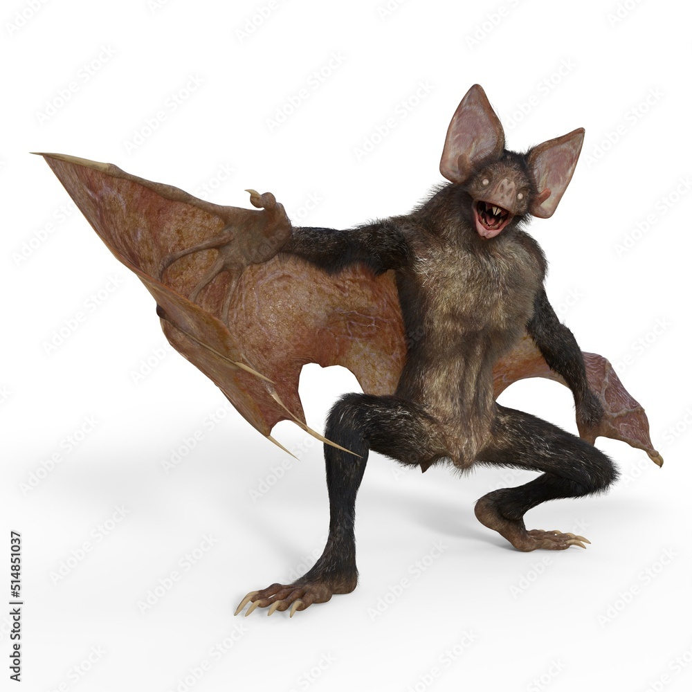 Fototapeta premium 3d-illustration of an isolated creepy fantasy werebat