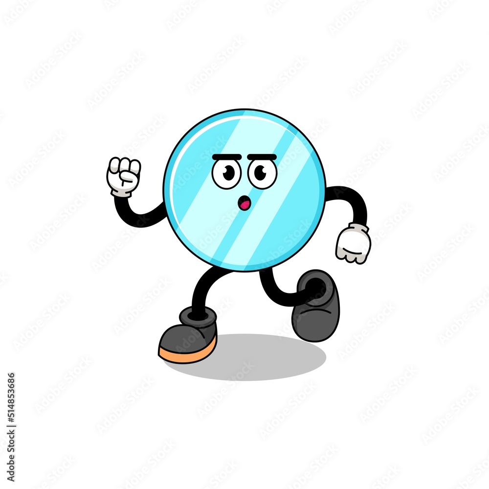 running mirror mascot illustration running mirror mascot illustration